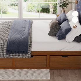 King Size Platform Bed with 6 Storage Drawers