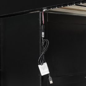Full-Size Wooden Gaming Loft Bed with Desk and Storage, RGB LED Light, USB Charging Station