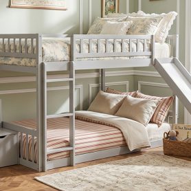 Stairway Full Over Full Bunk Bed With Three Drawers And Slide