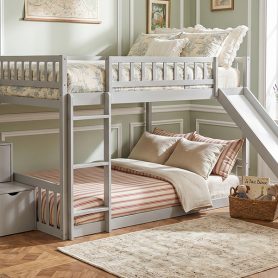 Stairway Full Over Full Bunk Bed With Three Drawers And Slide