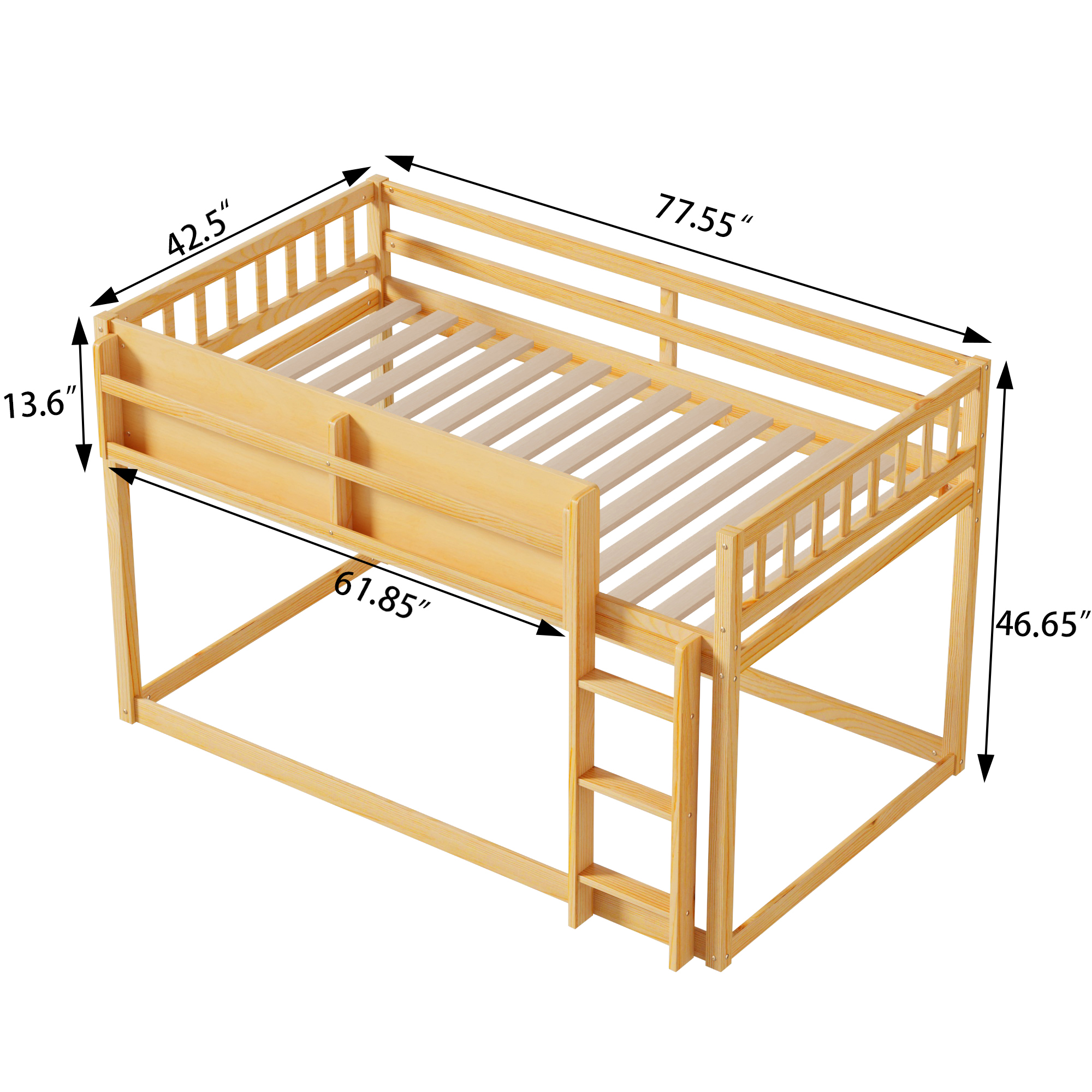 Solid Wood Twin Bunk Bed for Kids & Juniors