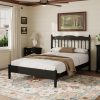 Countryside Style Full Size Wooden Bed Frame With Spindle Headboard