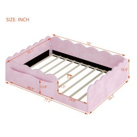 Full Size Upholstered Floor Bed