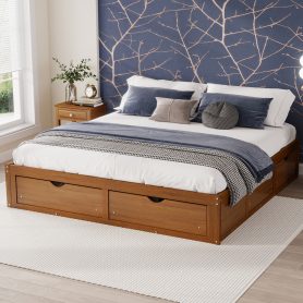 King Size Platform Bed with 6 Storage Drawers