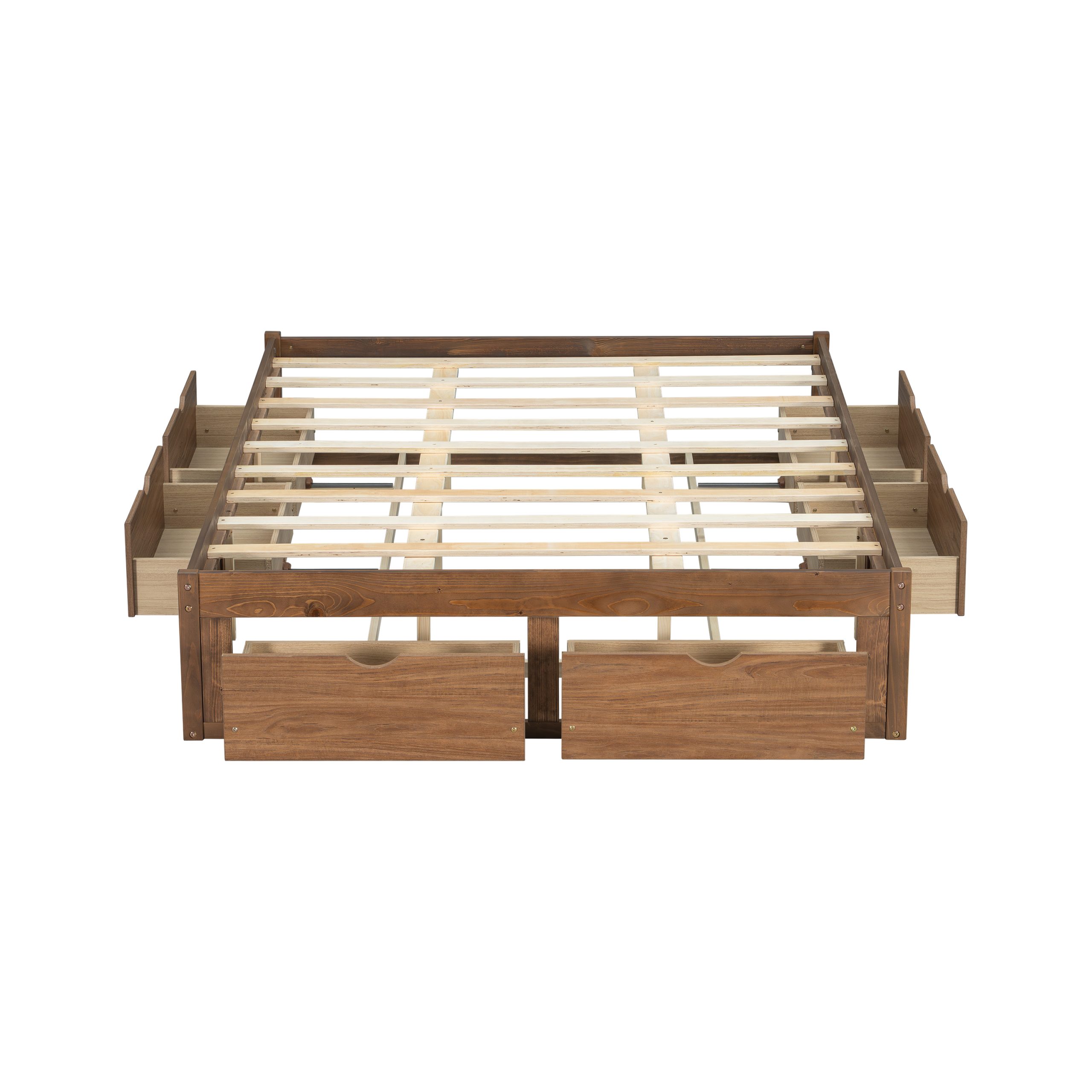 Queen Size Platform Bed with 6 Storage Drawers
