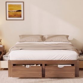 Queen Size Platform Bed with 6 Storage Drawers