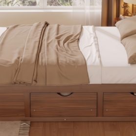 Queen Size Platform Bed with 6 Storage Drawers