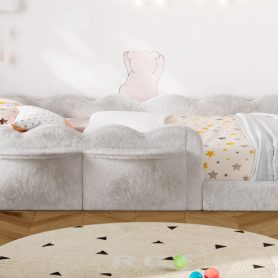 Twin Size Upholstered Floor Bed