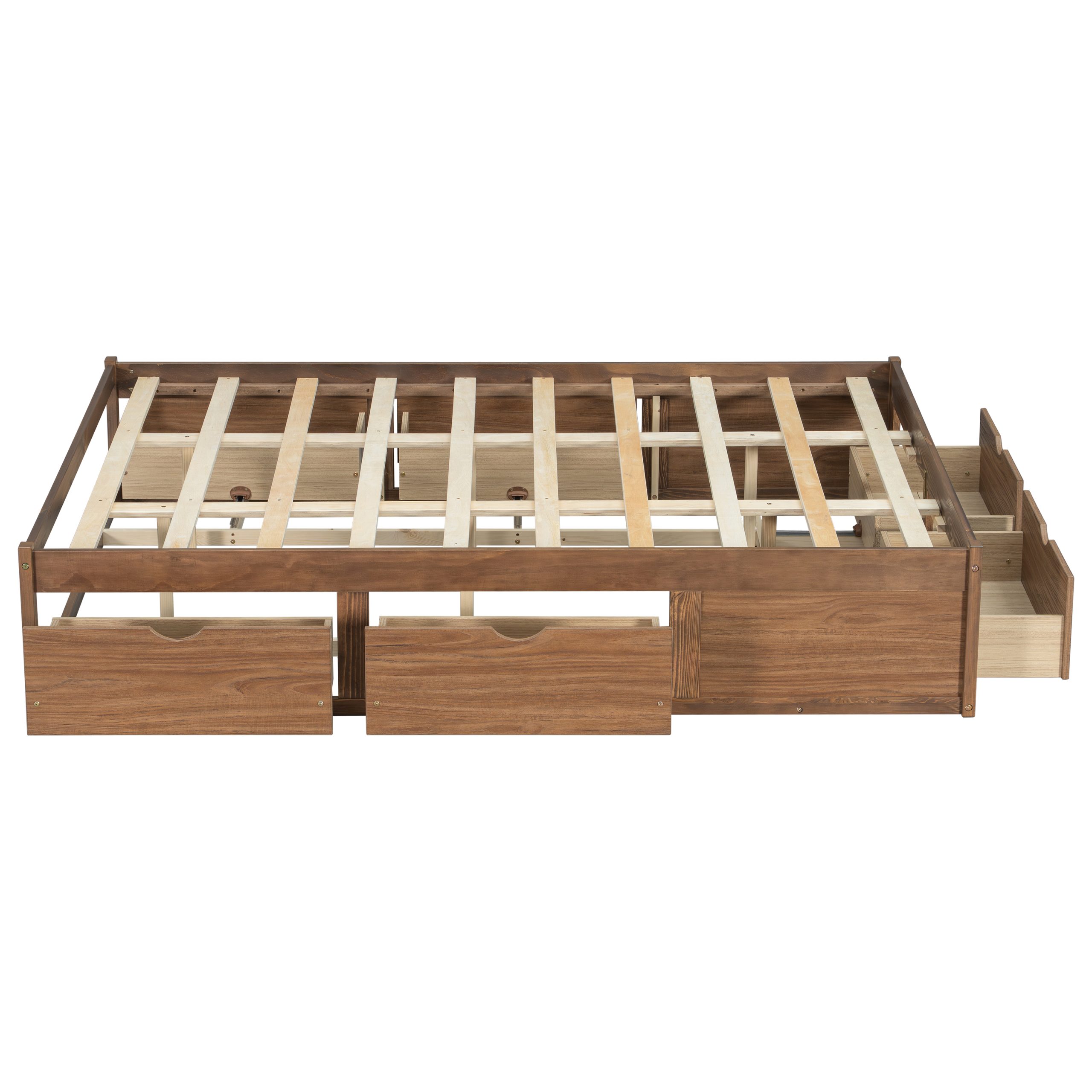 Queen Size Platform Bed with 6 Storage Drawers