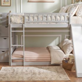 Stairway Full Over Full Bunk Bed With Three Drawers And Slide