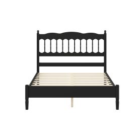 Countryside Style Full Size Wooden Bed Frame With Spindle Headboard