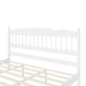 Countryside Style King Size Wooden Bed Frame With Spindle Headboard