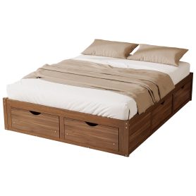 Queen Size Platform Bed with 6 Storage Drawers