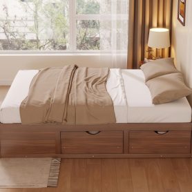 Queen Size Platform Bed with 6 Storage Drawers