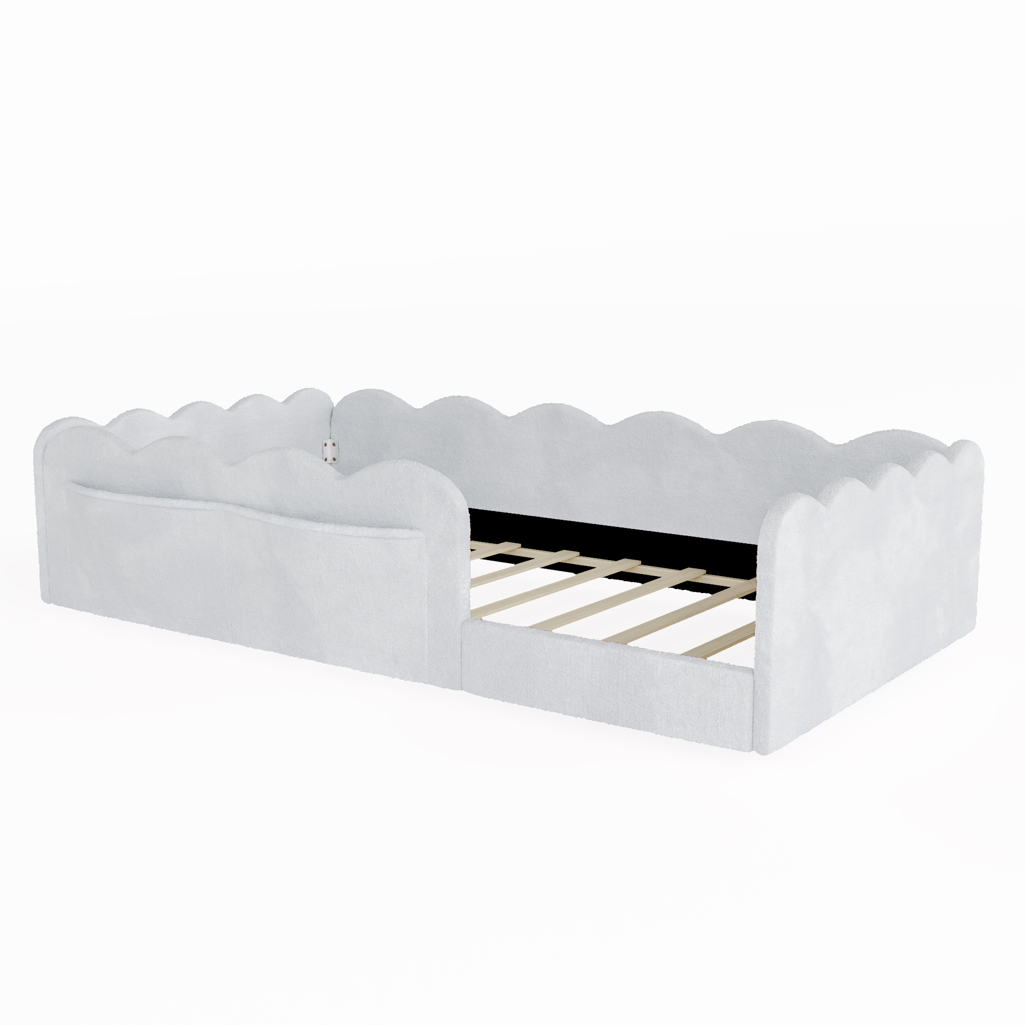 Twin Size Upholstered Floor Bed