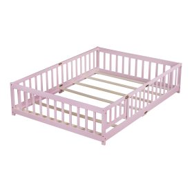 Full Size Floor Bed With Fence And Door