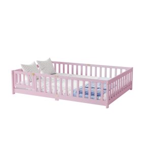 Full Size Floor Bed With Fence And Door