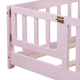 Full Size Floor Bed With Fence And Door