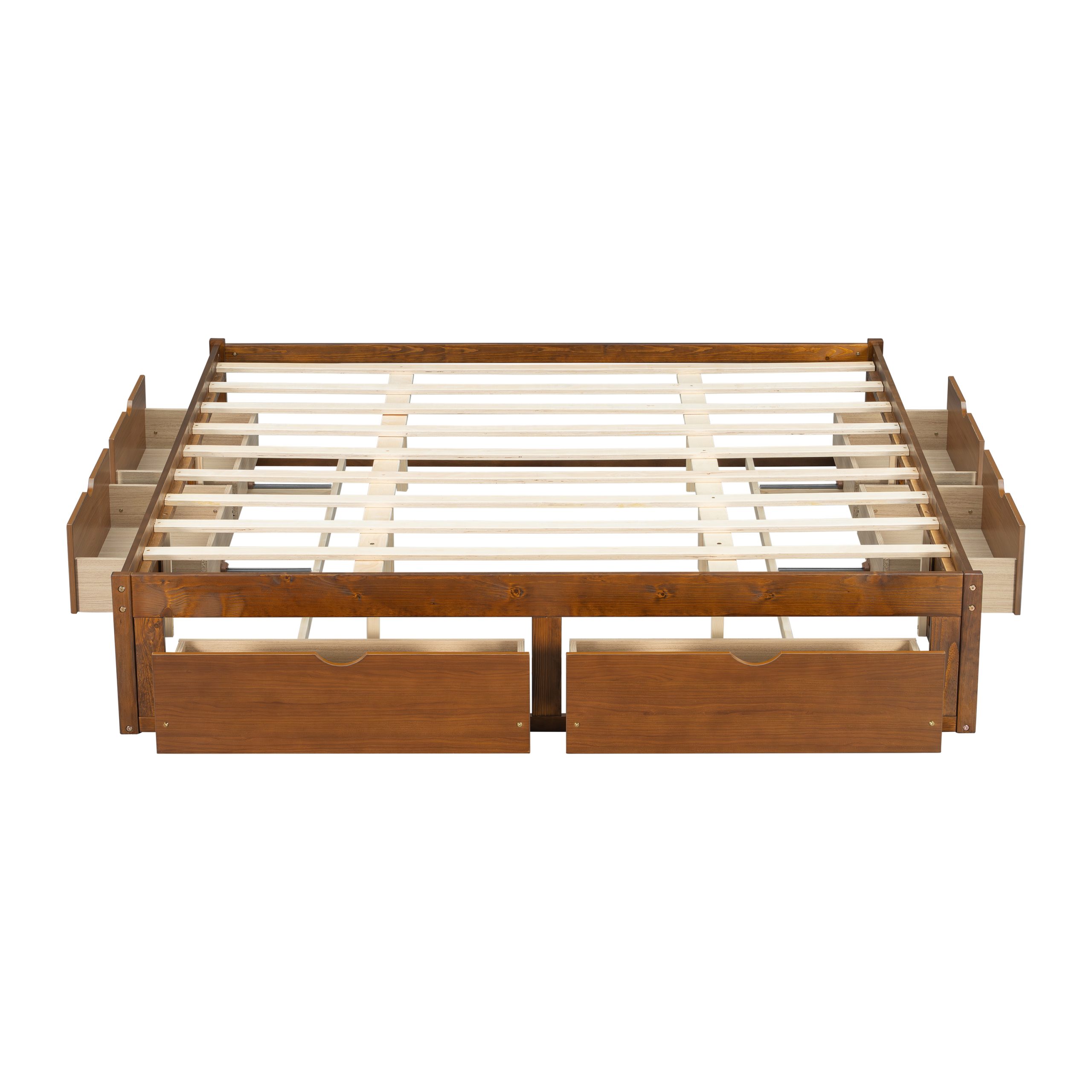 King Size Platform Bed with 6 Storage Drawers