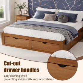 King Size Platform Bed with 6 Storage Drawers
