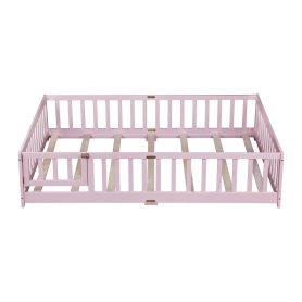 Full Size Floor Bed With Fence And Door