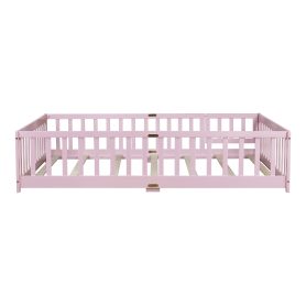 Full Size Floor Bed With Fence And Door