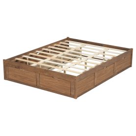 Queen Size Platform Bed with 6 Storage Drawers