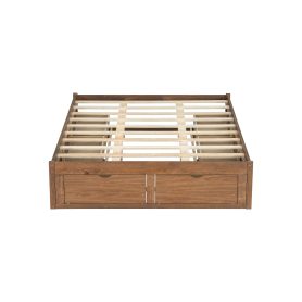 Queen Size Platform Bed with 6 Storage Drawers