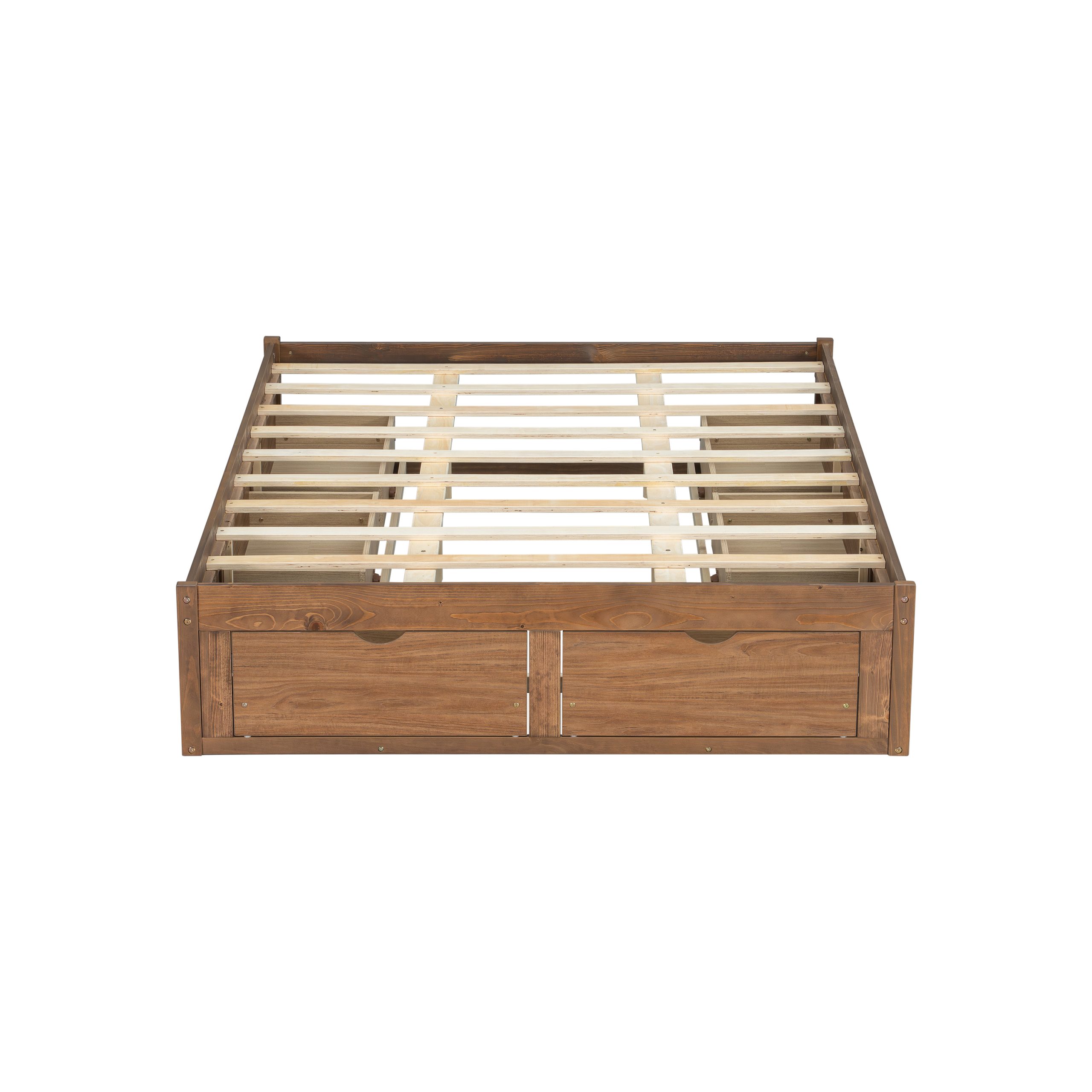 Queen Size Platform Bed with 6 Storage Drawers