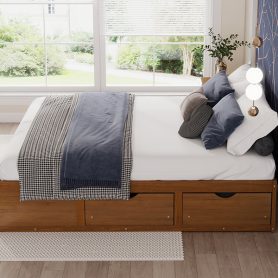 King Size Platform Bed with 6 Storage Drawers