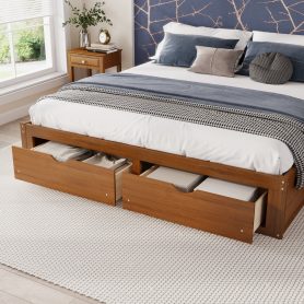 King Size Platform Bed with 6 Storage Drawers