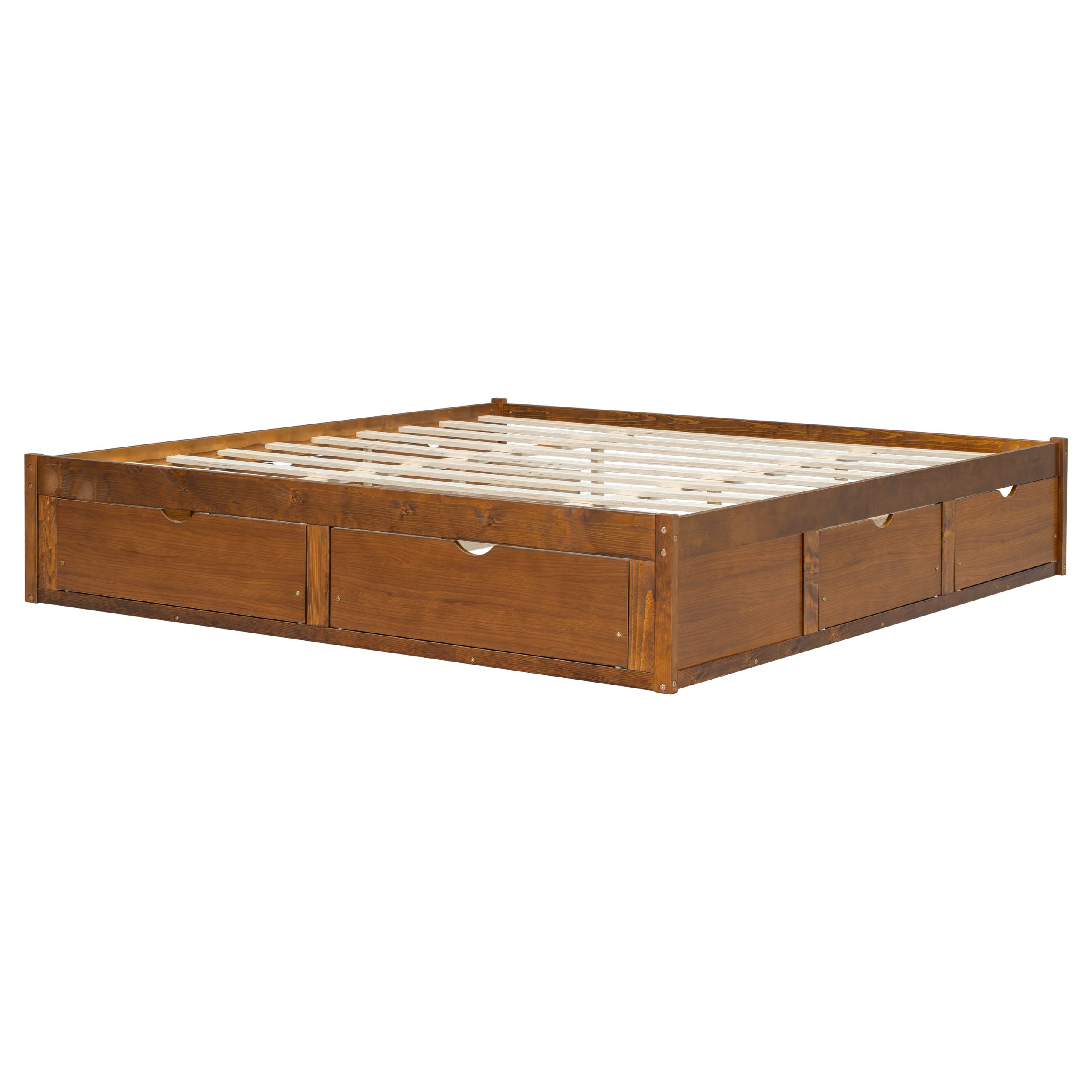 King Size Platform Bed with 6 Storage Drawers