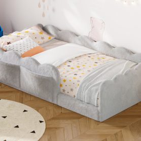 Twin Size Upholstered Floor Bed