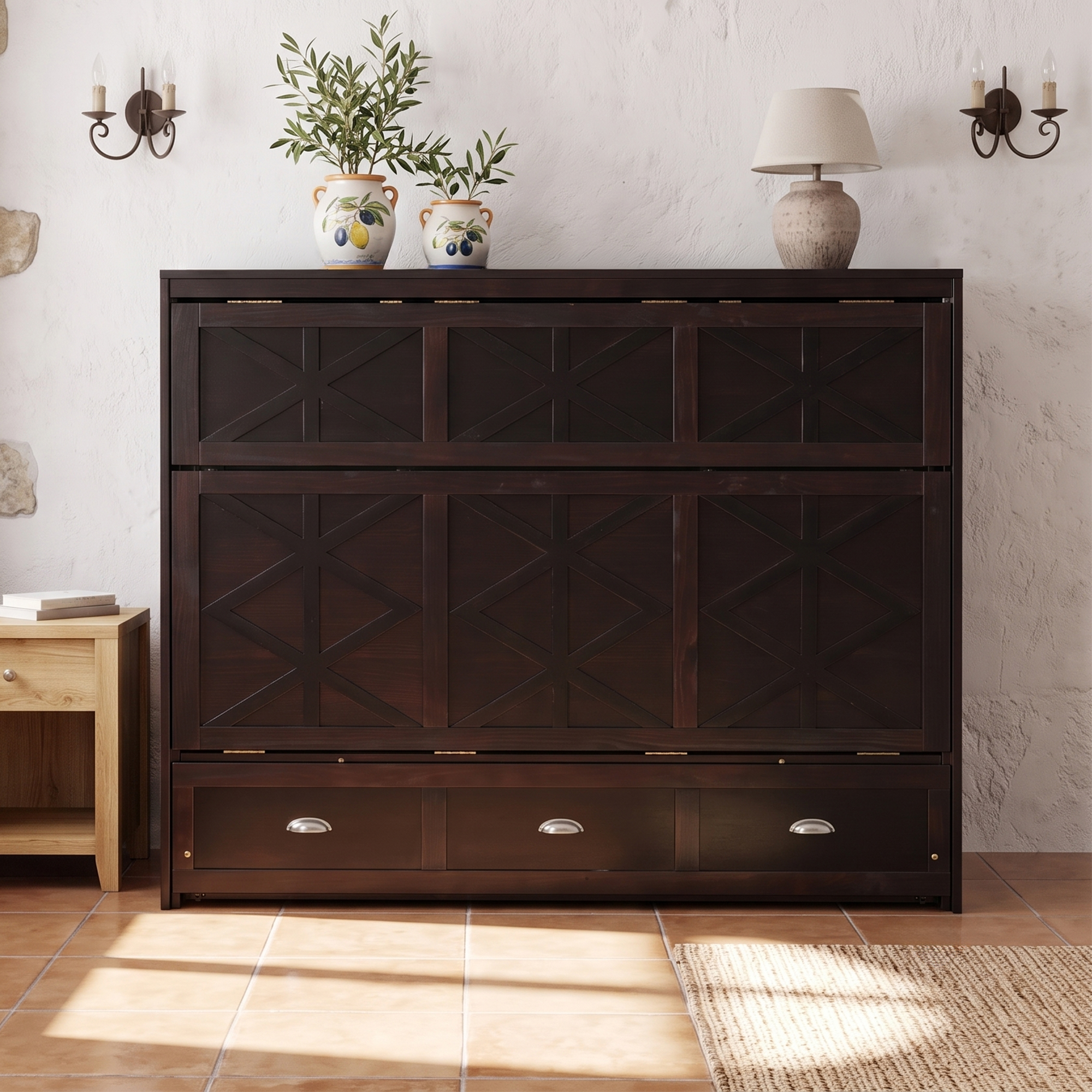 Full Size Murphy Bed with Large Drawers