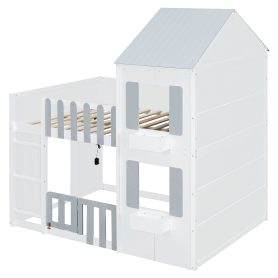 Modern Playful Design Full Over Full House Bunk Bed
