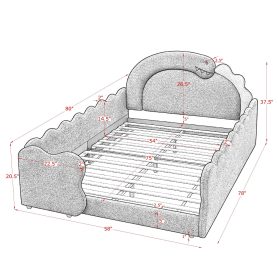 Full Size Cute Dinosaur-Shaped Bed with Safety Guardraild
