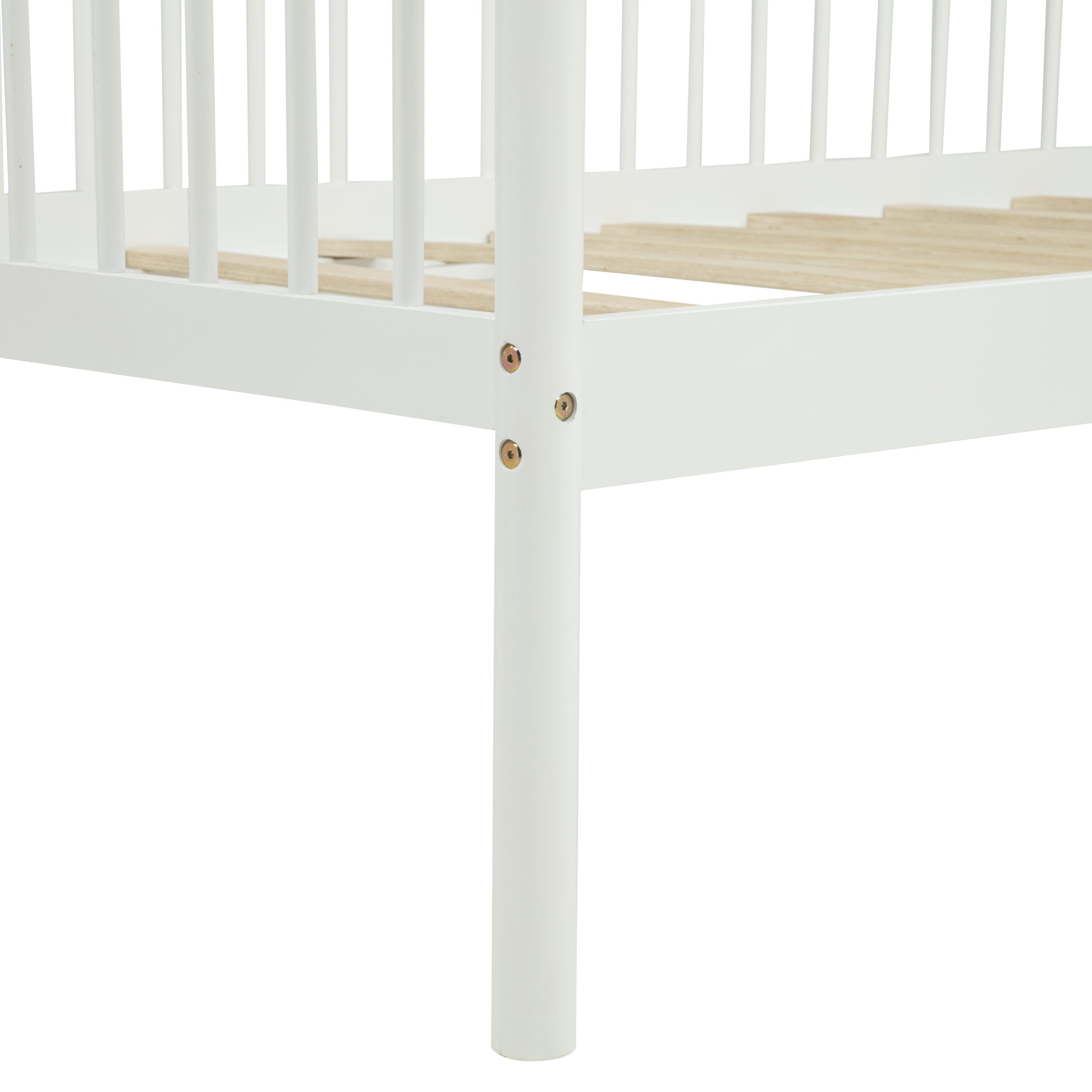 Twin Pine Wood Daybed With 3-Side Guardrails & 10 Support Slats