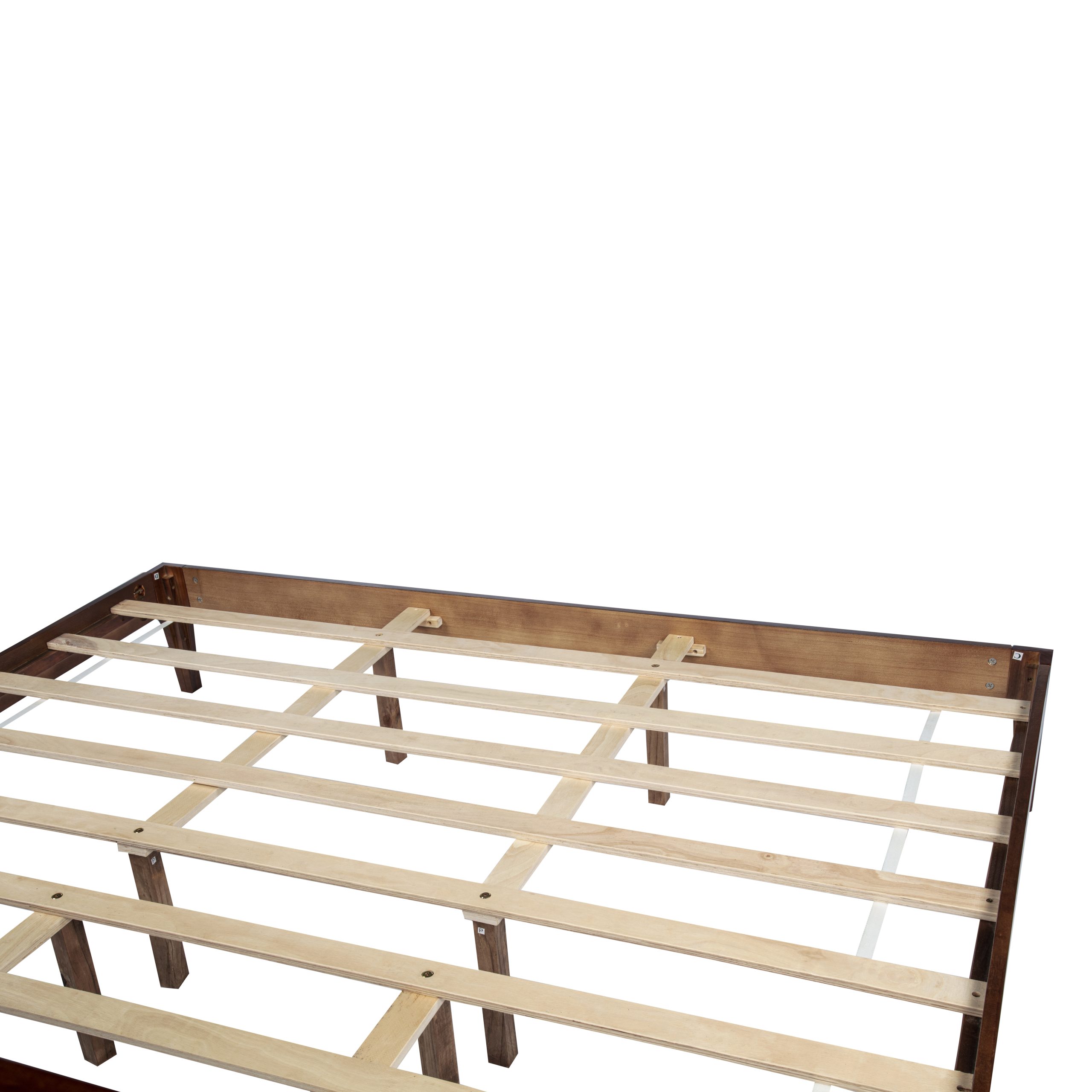 King Size Solid Wooden Bed with Rattan Headboard