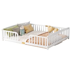 Queen Size Floor Fence Bed with Central Entrance