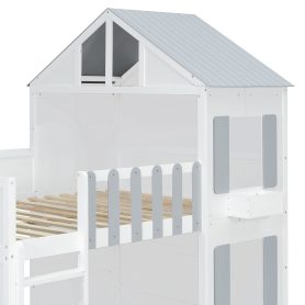 Modern Playful Design Full Over Full House Bunk Bed