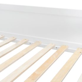 Full Size Kids Loft Bed With Slide, Storage Shelves And Guardrails