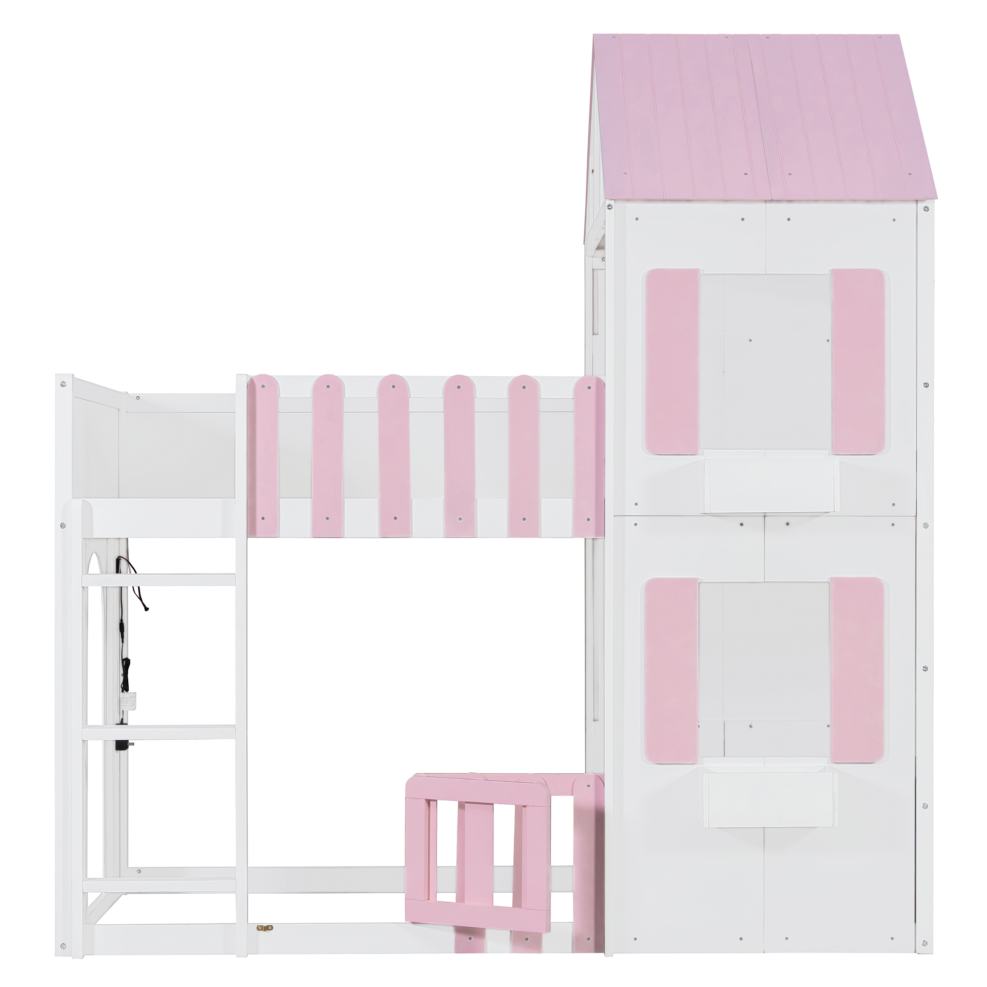 Modern Playful Design Twin Over Twin House Bunk Bed
