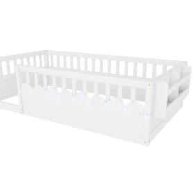 Twin Montessori Floor Bed Frame with High Rails