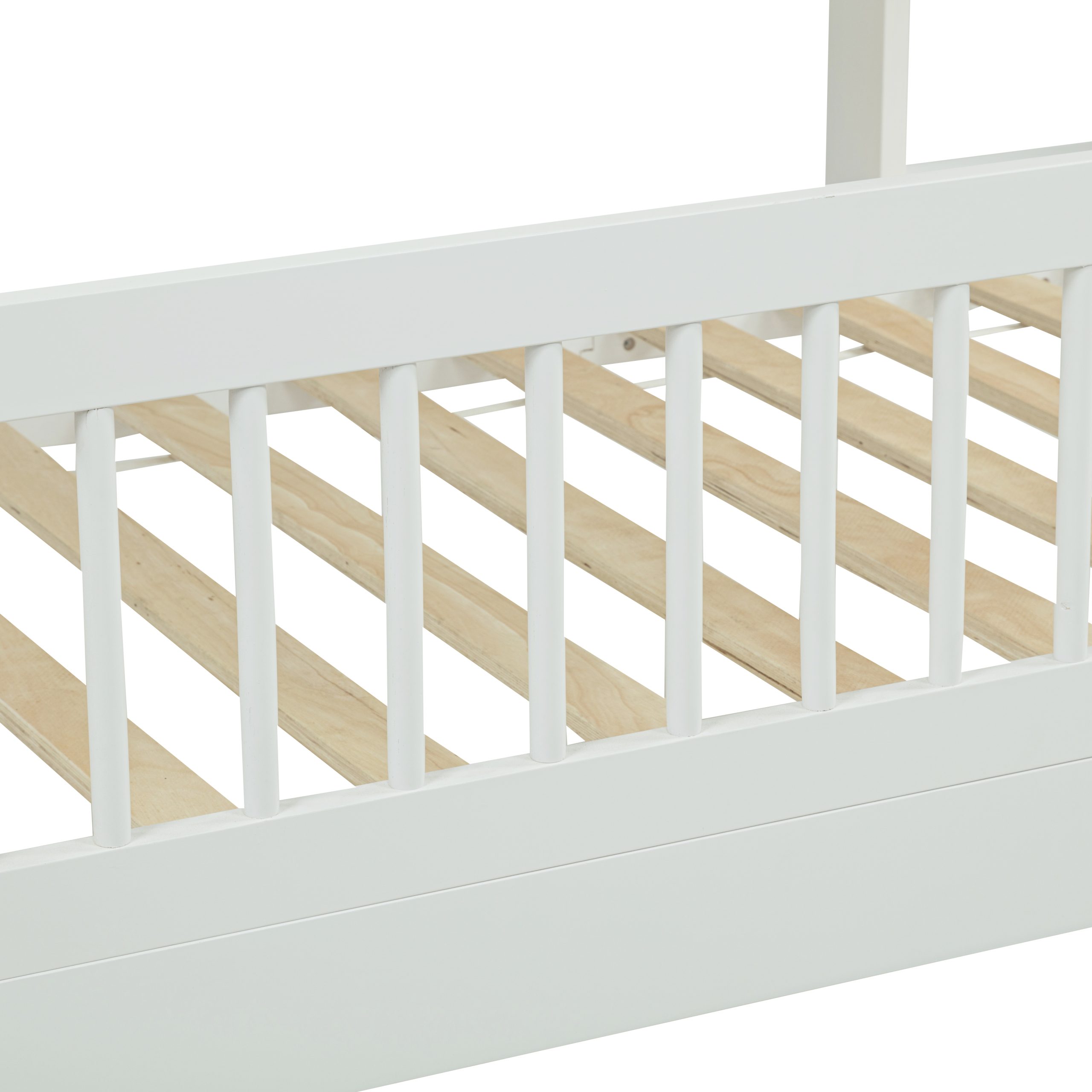 Twin Over Twin Pine Wood Bunk Bed With 2 Drawers, Convertible into 2 Twin Beds