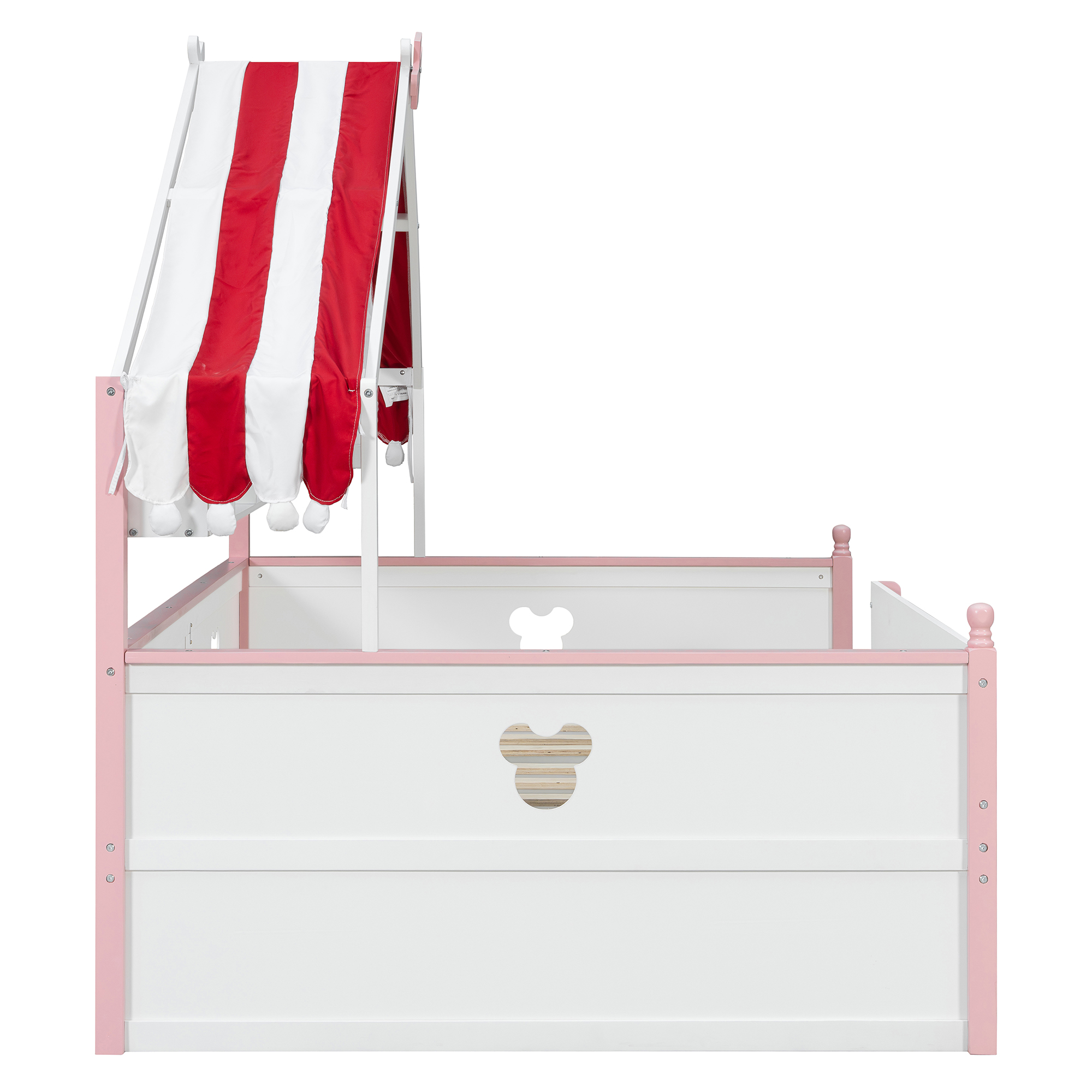 Full Size House-Shaped Daybed with Built-In Bookshelf and Trundle