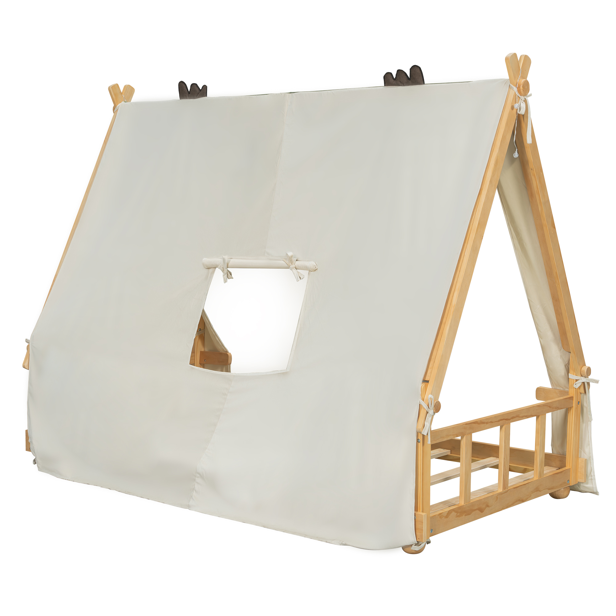Twin Size House Bed with Tent and Light