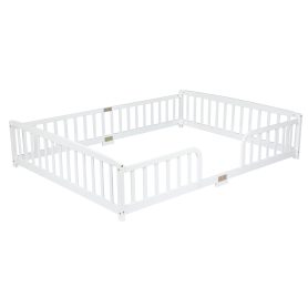 Queen Size Floor Fence Bed with Central Entrance