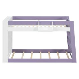Twin Over Twin XL Bunk Bed with Storage Shelves & Guardrail Storage Basket