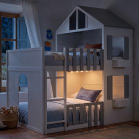 Modern Playful Design Full Over Full House Bunk Bed