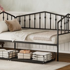Twin Size Stylish Metal Daybed with 2 Drawers